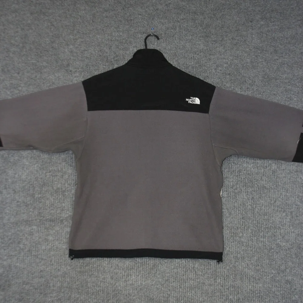 The North Face Denali Fleece Jacket Mens M Grey Black Polartec Full‎ Zip Coat